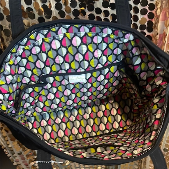 Vera Bradley Black Quilted Tote Bag - Picture 5 of 6